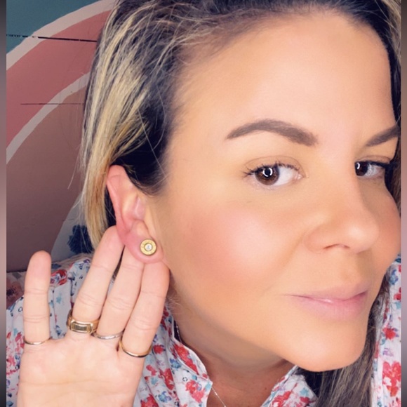 Unique Handmade Upcycled Brass Bullet Casing Earrings Swarovski Jeweled 💗 - Picture 5 of 5